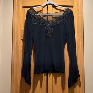 Black Lace Detail Top